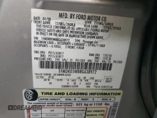 2008 Ford Taurus X SEL с VIN 1FMDK05W88GA38972, выставлен на аукционе Copart как лот 58008955 с пробегом 152 696 миль миль и Списание • Salvage title. История ставок и продаж доступна на DreamBid. Изображение 14.