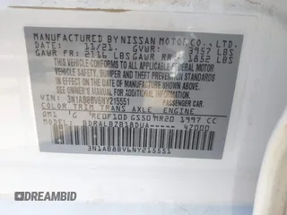 2022 Nissan Sentra S with VIN 3N1AB8BV6NY215551, listed as a IAAI auction lot 41337764 with 50,949 mi miles. Bid and sale history available at carsss.com. Image 9.