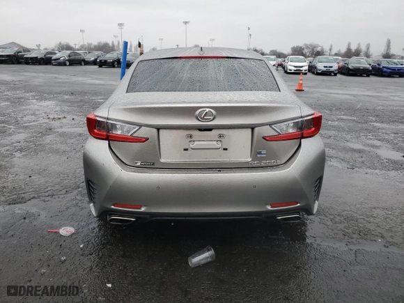 2016 Lexus RC 200t with VIN JTHHA5BC0G5003724, listed as a Copart auction lot 43280825 with 123,171 mi miles and Salvage Title. Bid and sale history available at carsss.com. Image 6.