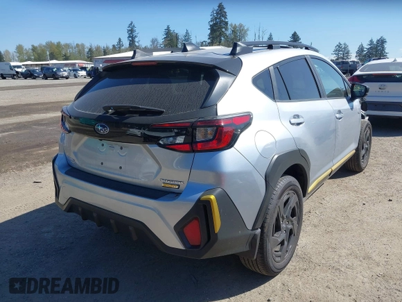 2024 Subaru Crosstrek Sport with VIN 4S4GUHF68R3840421, listed as a IAAI auction lot 42033409 with 3,413 mi miles. Bid and sale history available at carsss.com. Image 4.