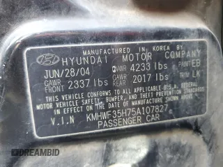 2005 Hyundai Sonata GLS with VIN KMHWF35H75A107827, listed as a Copart auction lot 76995514 with 241,496 mi miles and Non Repairable. Bid and sale history available at carsss.com. Image 12.