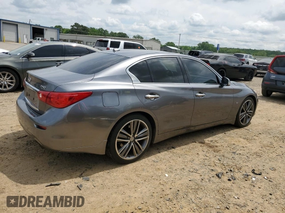 2014 Infiniti Q50 Premium with VIN JN1BV7AP8EM682000, listed as a Copart auction lot 53619995 with 117,515 mi miles and Salvage title. Bid and sale history available at DreamBid. Image 3.