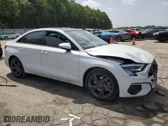 2024 Audi A3 Premium Plus with VIN WAUBUDGY8RA024308, listed as a Copart auction lot 65782184 with 7,654 mi miles and Salvage Title. Bid and sale history available at carsss.com. Image 4.