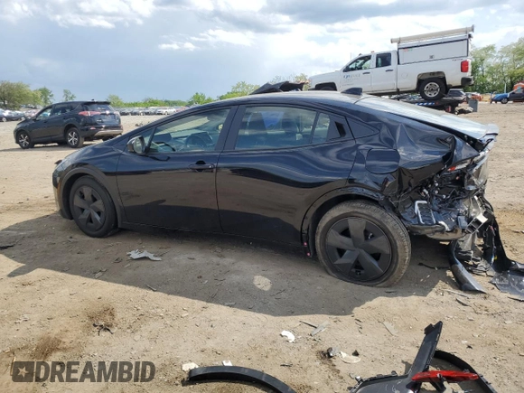 2024 Toyota Prius LE with VIN JTDACAAU1R3047729, listed as a Copart auction lot 55657455 with 2,092 mi miles and Salvage Title. Bid and sale history available at DreamBid. Image 2.