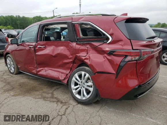 2021 Toyota Sienna Limited z VIN 5TDERKECXMS032404, wystawiony jako Copart lot #55144615 z przebiegiem 26 814 mil mil oraz Czysty tytuł • Clean title. Historia ofert i sprzedaży dostępna na DreamBid. Obrazek 2.
