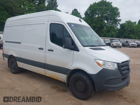 2025 Mercedes-Benz Sprinter Cargo with VIN W1Y4KBHY6ST202145, listed as a IAAI auction lot 42127760 with 9,361 mi miles and . Bid and sale history available at carsss.com. Image 1.