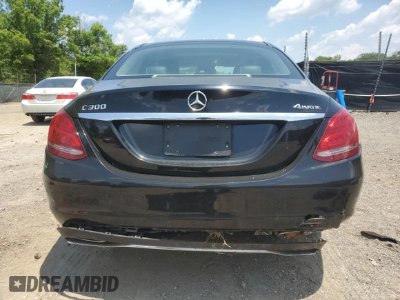 2015 Mercedes-Benz C 300 Luxury with VIN 55SWF4KB0FU022927, listed as a Copart auction lot 61828975 with 97,541 mi miles and Salvage title. Bid and sale history available at DreamBid. Image 6.