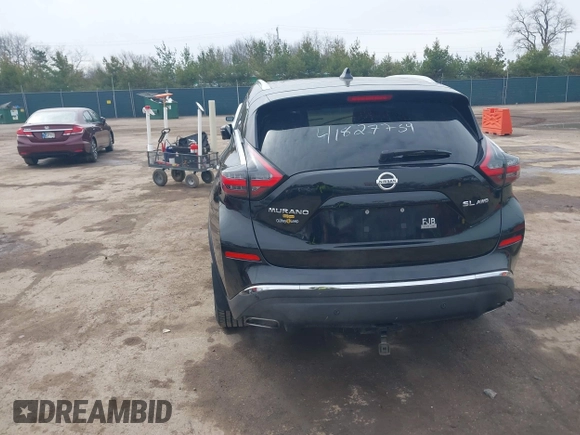 2019 Nissan Murano SL z VIN 5N1AZ2MS4KN153502, wystawiony jako IAAI lot #41827759 z przebiegiem 88 792 mil mil oraz . Historia ofert i sprzedaży dostępna na DreamBid. Obrazek 3.