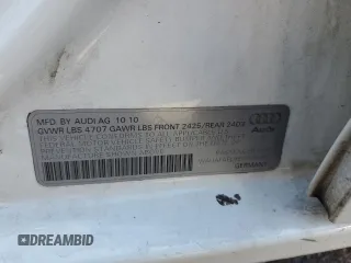 2011 Audi A4 Premium с VIN WAUAFAFL9BN029462, выставлен на аукционе Copart как лот 56207985 с пробегом 160 473 миль миль и Списание • Salvage title. История ставок и продаж доступна на DreamBid. Изображение 12.