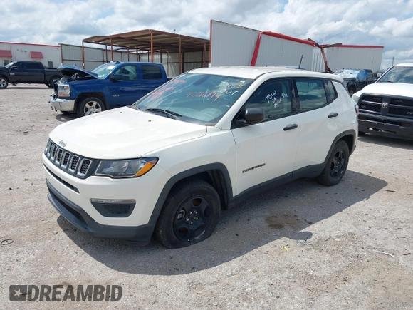 2018 Jeep Compass Sport with VIN 3C4NJCAB3JT263298, listed as a IAAI auction lot 42218194 with 104,604 mi miles and . Bid and sale history available at DreamBid. Image 2.