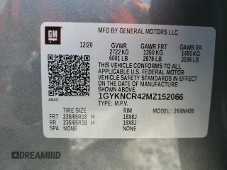 2021 Cadillac XT5 FWD Premium Luxury with VIN 1GYKNCR42MZ152066, listed as a Copart auction lot 44779085 with 11,529 mi miles and Salvage title. Bid and sale history available at DreamBid. Image 15.