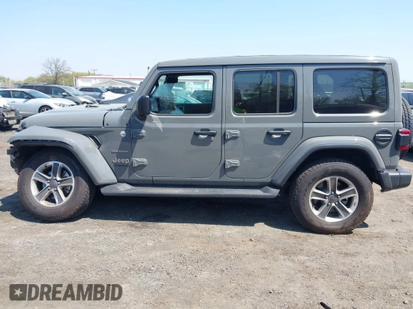 2022 Jeep Wrangler Unlimited Sahara with VIN 1C4HJXEM7NW206585, listed as a IAAI auction lot 42102516 with 10,769 mi miles and . Bid and sale history available at DreamBid. Image 15.