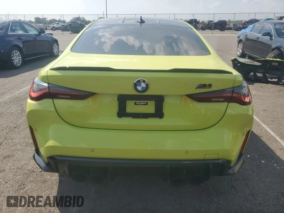 2022 BMW M4 Competition xDrive with VIN WBS43AZ03NCJ20827, listed as a Copart auction lot 68923284 with 37,410 mi miles and Salvage Title. Bid and sale history available at carsss.com. Image 6.