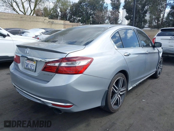 2017 Honda Accord Sedan Sport with VIN 1HGCR2F57HA082818, listed as a IAAI auction lot 41900332 with 169,226 mi miles. Bid and sale history available at carsss.com. Image 4.