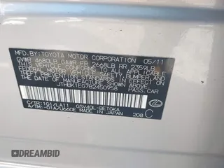 2011 Lexus ES 330 with VIN JTHBK1EG7B2450958, listed as a IAAI auction lot 41766155 with Not Provided miles and . Bid and sale history available at carsss.com. Image 9.