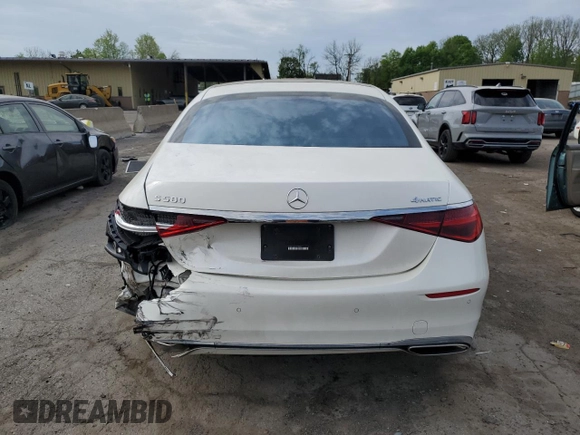 2022 Mercedes-Benz S 580 z VIN W1K6G7GB1NA132424, wystawiony jako Copart lot #55070525 z przebiegiem 47 110 mil mil oraz Szkoda całkowita • Salvage title. Historia ofert i sprzedaży dostępna na DreamBid. Obrazek 6.