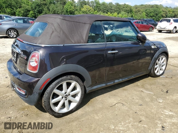 2013 MINI Convertible S with VIN WMWZP3C51DT551311, listed as a Copart auction lot 56083284 with Not provided miles and Salvage title. Bid and sale history available at DreamBid. Image 3.