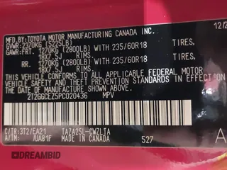 2023 Lexus NX 350 Premium с VIN 2T2GGCEZ5PC020436, выставлен на аукционе IAAI как лот 42133110 с пробегом 34 285 миль миль и . История ставок и продаж доступна на DreamBid. Изображение 9.