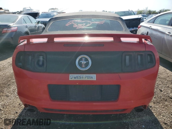2014 Ford Mustang V6 with VIN 1ZVBP8EMXE5215679, listed as a Copart auction lot 47837345 with 137,881 mi miles and Salvage Title. Bid and sale history available at carsss.com. Image 6.