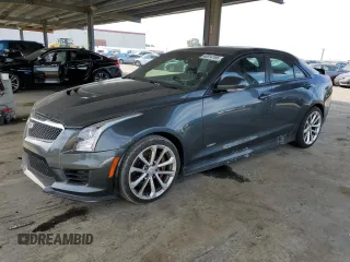 2018 Cadillac ATS-V with VIN 1G6AL5SY4J0134414, listed as a Copart auction lot 46514195 with 46,634 mi miles and Salvage Title. Bid and sale history available at carsss.com. Image 1.