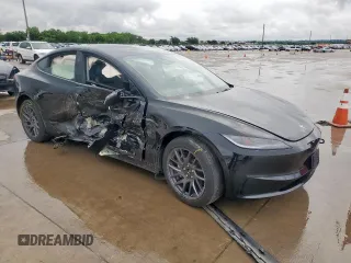 2025 Tesla Model 3 Long Range with VIN 5YJ3E1EB0SF921606, listed as a Copart auction lot 60728995 with 6,281 mi miles and Salvage title. Bid and sale history available at DreamBid. Image 4.