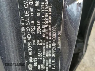 2019 Kia Forte LXS with VIN 3KPF24AD4KE080085, listed as a Copart auction lot 58801865 with 118,271 mi miles and Salvage title. Bid and sale history available at DreamBid. Image 13.