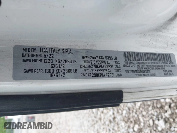 2022 Ram ProMaster City Cargo Tradesman with VIN ZFBHRFAB6N6W82711, listed as a IAAI auction lot 42522831 with 116,781 mi miles and . Bid and sale history available at DreamBid. Image 9.