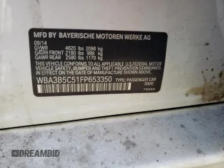 2015 BMW 3 Series 328i xDrive with VIN WBA3B5C51FP653350, listed as a Copart auction lot 42769805 with 189,146 mi miles and Salvage Title. Bid and sale history available at carsss.com. Image 12.
