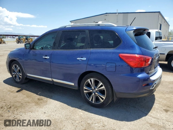 2017 Nissan Pathfinder Platinum with VIN 5N1DR2MNXHC613306, listed as a Copart auction lot 62641485 with 161,737 mi miles and Salvage title. Bid and sale history available at DreamBid. Image 2.