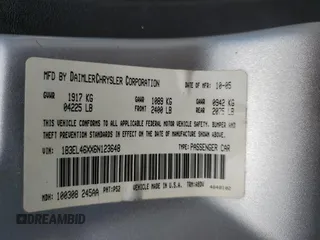 2006 Dodge Stratus SXT z VIN 1B3EL46XX6N123648, wystawiony jako Copart lot #67670914 z przebiegiem 118 573 mil mil oraz Szkoda całkowita • Salvage title. Historia ofert i sprzedaży dostępna na DreamBid. Obrazek 12.