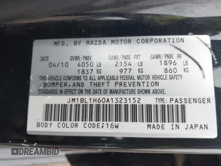 2010 Mazda 3 S Sport with VIN JM1BL1H60A1323152, listed as a IAAI auction lot 42528313 with 145,835 mi miles and . Bid and sale history available at DreamBid. Image 9.