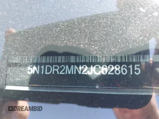 2018 Nissan Pathfinder SL with VIN 5N1DR2MN2JC628615, listed as a IAAI auction lot 41881932 with 122,404 mi miles. Bid and sale history available at carsss.com. Image 17.