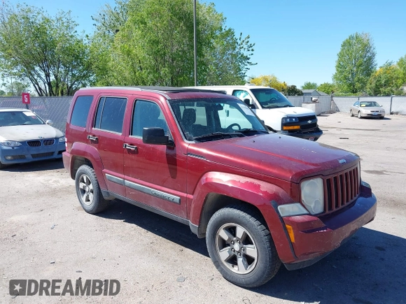 2008 Jeep Liberty Sport with VIN 1J8GN28K38W277986, listed as a IAAI auction lot 42196000 with 175,246 mi miles. Bid and sale history available at carsss.com. Image 1.