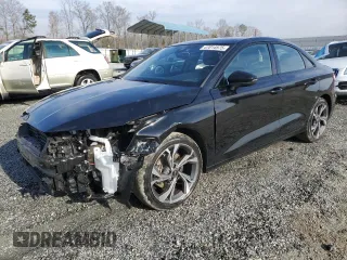 2023 Audi A3 Premium with VIN WAUAUDGY9PA084915, listed as a Copart auction lot 47014575 with 9,907 mi miles and Salvage Title. Bid and sale history available at carsss.com. Image 1.