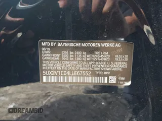 2020 BMW X4 xDrive30i z VIN 5UX2V1C04LLE67552, wystawiony jako IAAI lot #42248462 z przebiegiem 84 531 mil mil oraz . Historia ofert i sprzedaży dostępna na DreamBid. Obrazek 9.