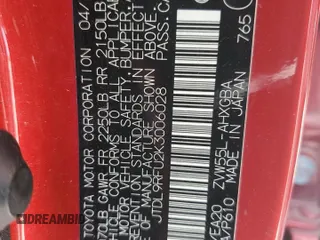 2019 Toyota Prius LE z VIN JTDL9RFU2K3006028, wystawiony jako Copart lot #58799885 z przebiegiem 152 765 mil mil oraz Szkoda całkowita • Salvage title. Historia ofert i sprzedaży dostępna na DreamBid. Obrazek 12.