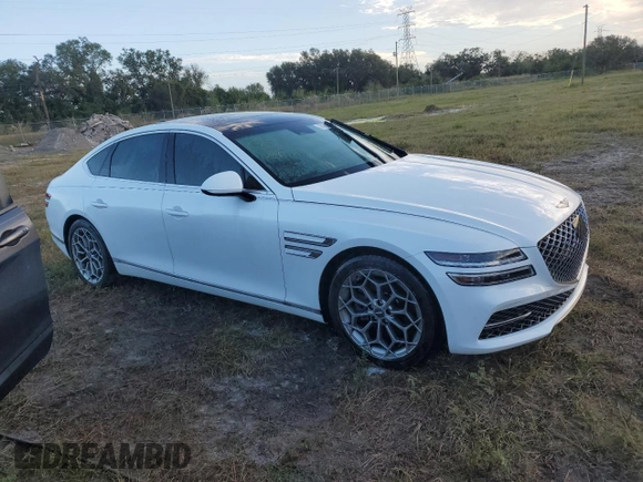 2023 Genesis G80 2.5T with VIN KMTGB4SC1PU150792, listed as a Copart auction lot 74709684 with 0 mi miles and Non Repairable. Bid and sale history available at carsss.com. Image 4.