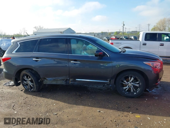 2013 Infiniti JX35 with VIN 5N1AL0MM4DC303338, listed as a IAAI auction lot 41961761 with 170,572 mi miles. Bid and sale history available at carsss.com. Image 14.