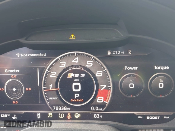 2019 Audi RS 3 z VIN WUABWGFF4KA906678, wystawiony jako IAAI lot #42468486 z przebiegiem 79 338 mil mil oraz . Historia ofert i sprzedaży dostępna na DreamBid. Obrazek 7.