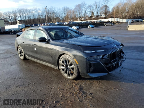 2023 BMW 7 Series 760i xDrive with VIN WBA33EJ0XPCM80117, listed as a Copart auction lot 84407104 with Not provided miles and Salvage title. Bid and sale history available at DreamBid. Image 4.