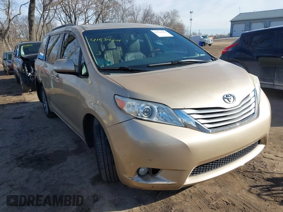 2014 Toyota Sienna Ltd with VIN 5TDDK3DCXES088559, listed as a IAAI auction lot 41534244 with 252,783 mi miles. Bid and sale history available at carsss.com. Image 1.