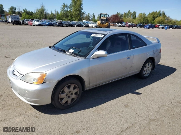 2001 Honda Civic EX with VIN 1HGEM22901L121310, listed as a Copart auction lot 54060515 with 200,973 mi miles and Clean Title. Bid and sale history available at carsss.com. Image 1.