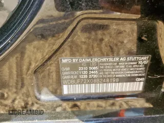 2008 Mercedes-Benz E 550 Sport with VIN WDBUF72X08B248198, listed as a Copart auction lot 65543215 with Not provided miles and Clean title. Bid and sale history available at DreamBid. Image 12.