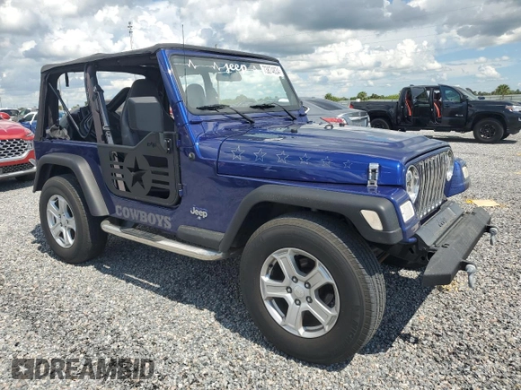 2001 Jeep Wrangler SE with VIN 1J4FA29P51P354795, listed as a Copart auction lot 73874834 with 0 mi miles and Salvage Title. Bid and sale history available at carsss.com. Image 4.