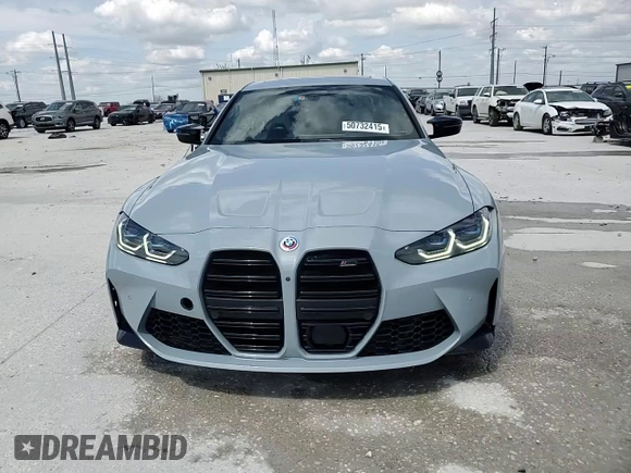 2023 BMW M3 Competition xDrive with VIN WBS43AY00PFN57168, listed as a Copart auction lot 50732415 with 28,453 mi miles and Salvage title. Bid and sale history available at DreamBid. Image 14.