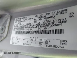 2013 Ford Escape SEL с VIN 1FMCU9H97DUC06371, выставлен на аукционе IAAI как лот 42255108 с пробегом 158 024 миль миль и . История ставок и продаж доступна на DreamBid. Изображение 9.