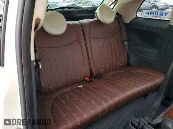 2015 FIAT 500 Lounge with VIN 3C3CFFCR2FT575516, listed as a Copart auction lot 86325714 with 149,465 mi miles and Salvage title. Bid and sale history available at DreamBid. Image 10.