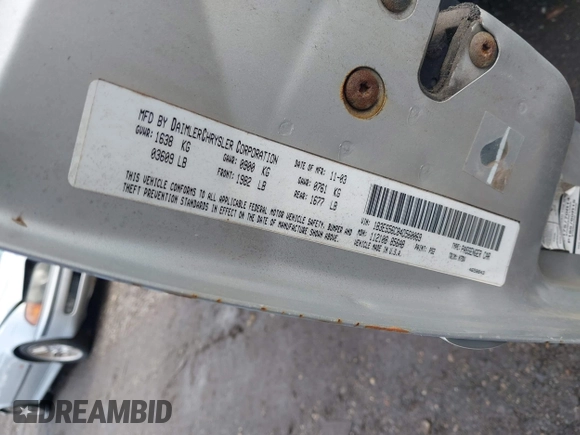 2004 Dodge Neon SXT z VIN 1B3ES56C84D560069, wystawiony jako IAAI lot #41988701 z przebiegiem Nie podano mil oraz . Historia ofert i sprzedaży dostępna na DreamBid. Obrazek 9.