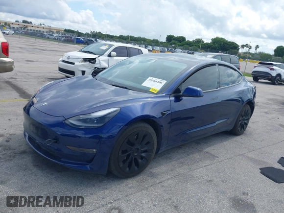 2022 Tesla Model 3 with VIN 5YJ3E1EA4NF191808, listed as a IAAI auction lot 39564406 with 6,756 mi miles. Bid and sale history available at carsss.com. Image 17.