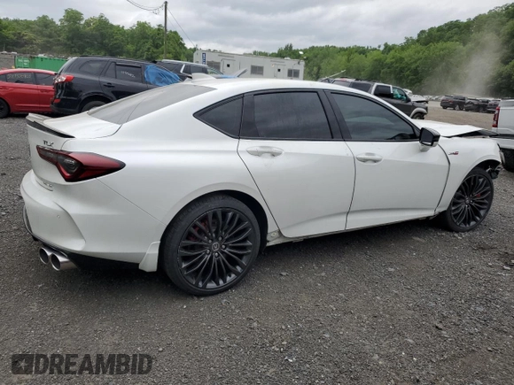 2022 Acura TLX Type S with VIN 19UUB7F04NA001490, listed as a Copart auction lot 61413455 with 29,690 mi miles and Salvage title. Bid and sale history available at DreamBid. Image 3.